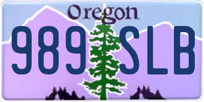 OR license plate 989SLB
