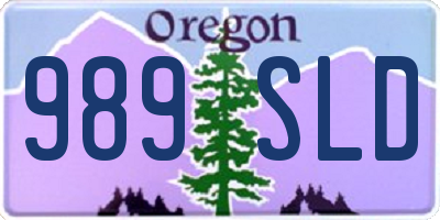 OR license plate 989SLD