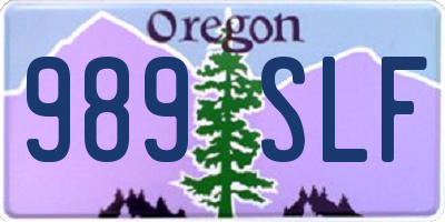 OR license plate 989SLF
