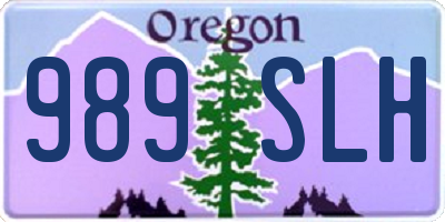 OR license plate 989SLH
