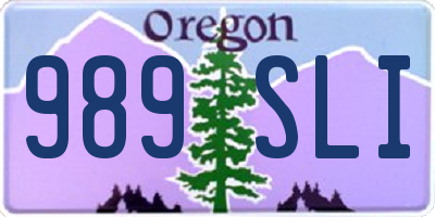 OR license plate 989SLI