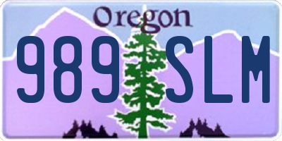 OR license plate 989SLM