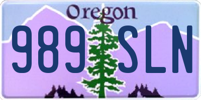 OR license plate 989SLN