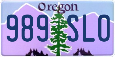 OR license plate 989SLO