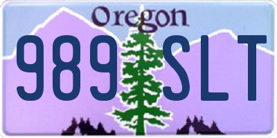 OR license plate 989SLT