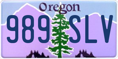OR license plate 989SLV
