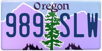 OR license plate 989SLW