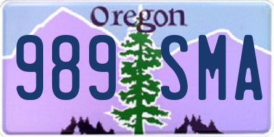 OR license plate 989SMA