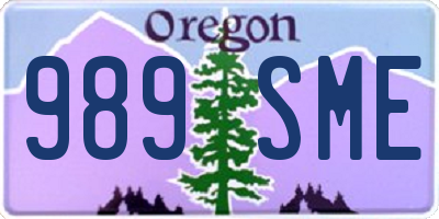 OR license plate 989SME