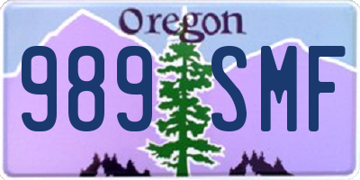 OR license plate 989SMF