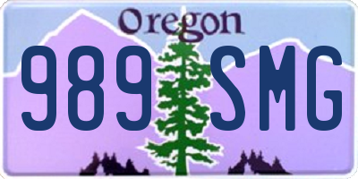 OR license plate 989SMG