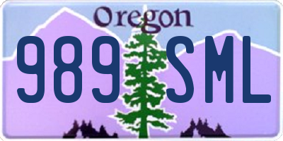 OR license plate 989SML