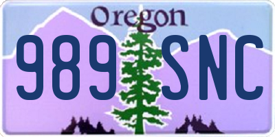OR license plate 989SNC