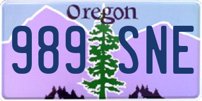 OR license plate 989SNE