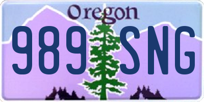 OR license plate 989SNG