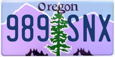 OR license plate 989SNX