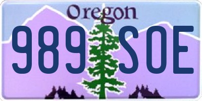 OR license plate 989SOE