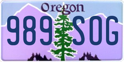 OR license plate 989SOG