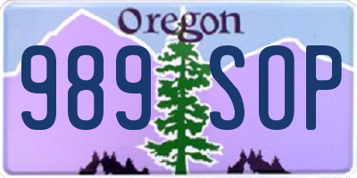 OR license plate 989SOP