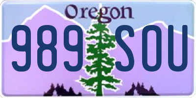OR license plate 989SOU