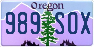 OR license plate 989SOX