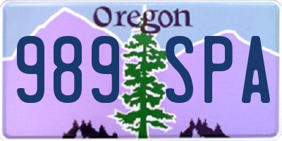 OR license plate 989SPA