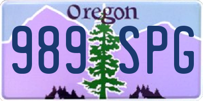 OR license plate 989SPG