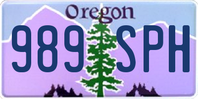 OR license plate 989SPH