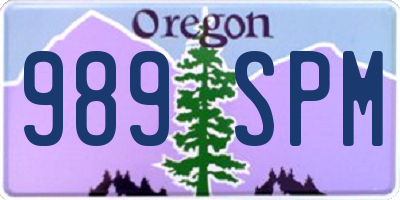 OR license plate 989SPM