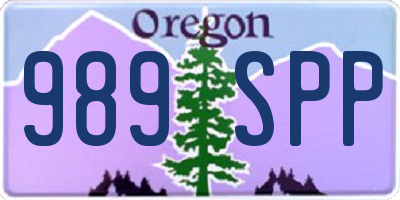 OR license plate 989SPP