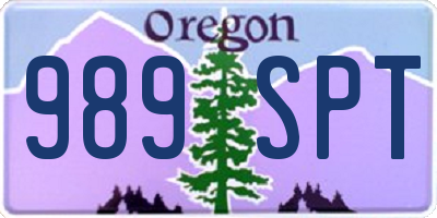 OR license plate 989SPT