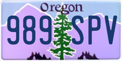 OR license plate 989SPV