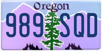 OR license plate 989SQD
