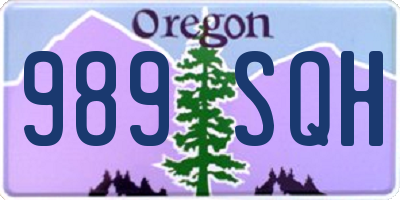 OR license plate 989SQH