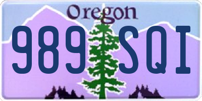 OR license plate 989SQI