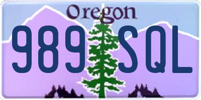 OR license plate 989SQL
