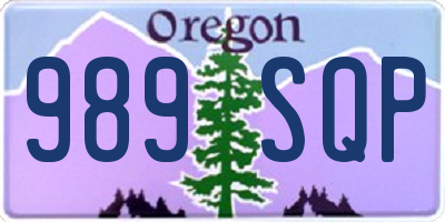 OR license plate 989SQP