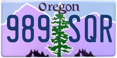 OR license plate 989SQR