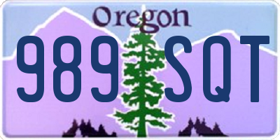 OR license plate 989SQT