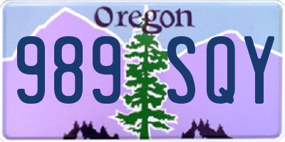 OR license plate 989SQY