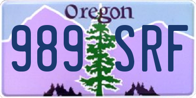 OR license plate 989SRF