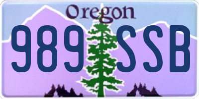 OR license plate 989SSB