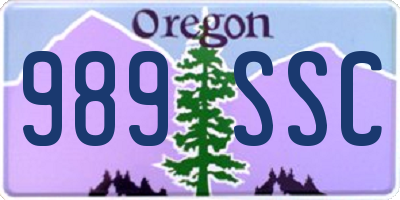 OR license plate 989SSC