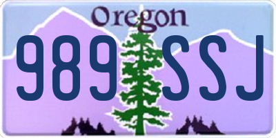 OR license plate 989SSJ