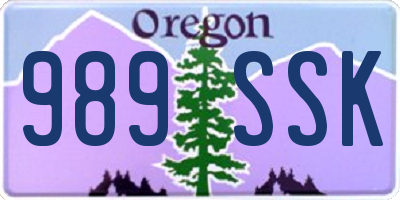 OR license plate 989SSK