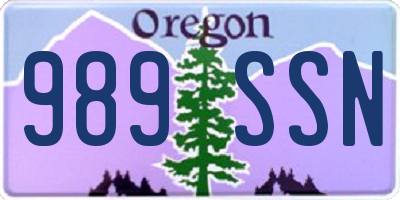 OR license plate 989SSN