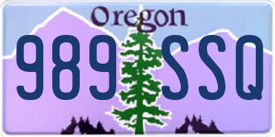 OR license plate 989SSQ