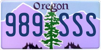 OR license plate 989SSS
