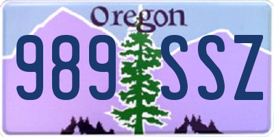 OR license plate 989SSZ