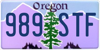 OR license plate 989STF